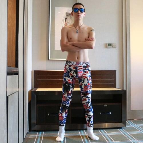 Hot Sell Brand Winter Men Cotton Thick Velvet Warm Long Johns Thermal Mens Fashion Comics Printing Comfortable Thermal Bottoms