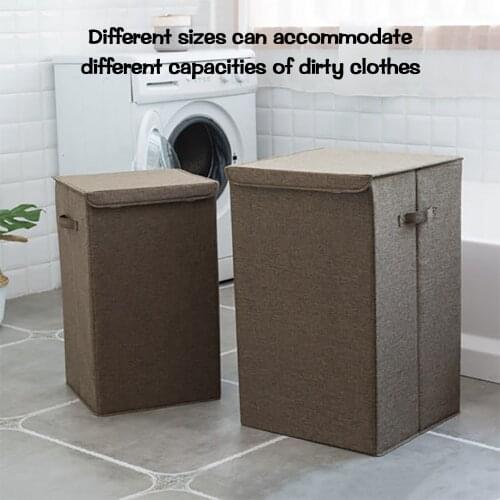 Covered Cotton And Linen Folding Laundry Basket Waterproof Storage Dirty Clothes Bucket Foldable Waterproof Laundry Basket