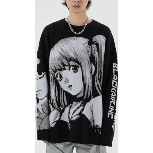 Death Note Misa Amane Imitation Leather Sexy Tube Tops Sweater Uniform Outfit Anime Cosplay Costumes Loose sweater suits T-shirt