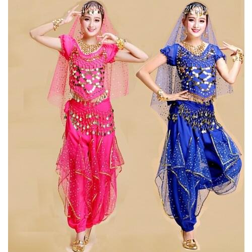 Adult Oriental Bollywood Dancing Costume Suit Women Belly Dance Wear Blue Purple Bollywood Dancing Clothing