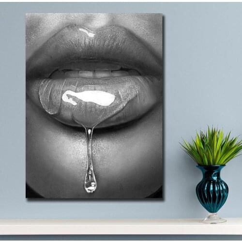 Fashion Prints Wall Art Oil Painting Prints Posters Sexy Sugar Lips Modern Canvas paintings For Living Room Decor Unframed