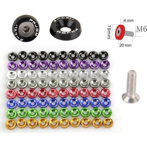J DM Car Refitting M6 Pad Screws Accumulator Protection Pad Nuts Pad Nuts & Bolts Fender& Bolts Fender License Plate Screw Deco