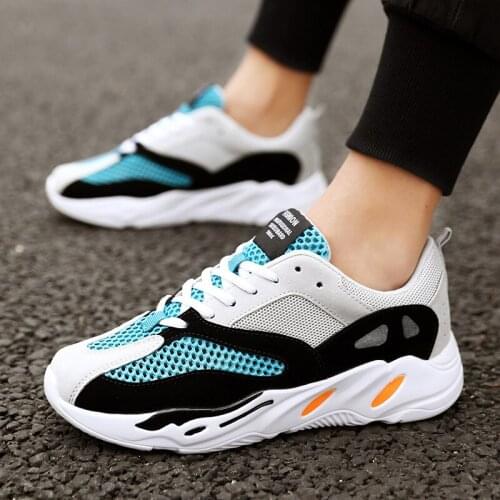 2021 New Mens Sports Runnning Shoes Mesh Breathable Male Casual Shoes Lightweight Couples Air Cushion Shoes Large Size Sneakers