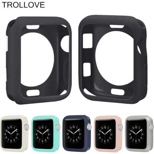 Soft Silicone Case Bumper For Apple Watch Series 1 2 3 Protection Cover Frame for iWatch 4 5 40mm 44mm 42mm 38mm TPU Shell 42 mm