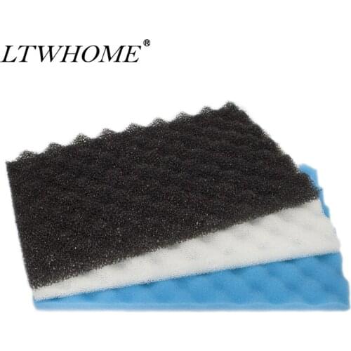 LTWHOME Fish Pond Foam Filter Sponge Set 17" X 11" 3 Grade Media