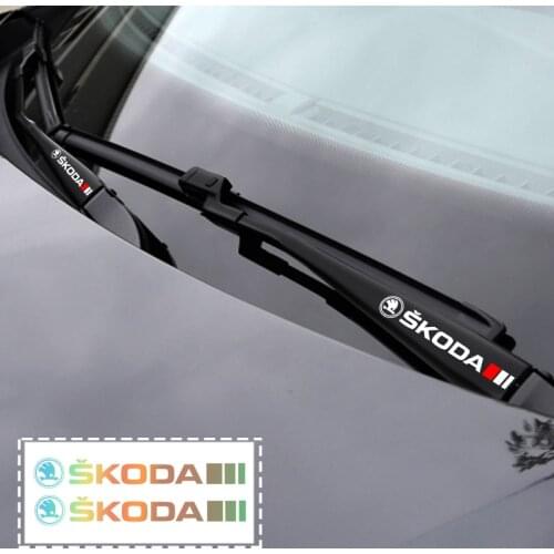 2PCS Car Stickers Window Wiper PVC Decals For skoda octavia fabia rapid yeti Kodiaq superb octavia a 5 a 7 2