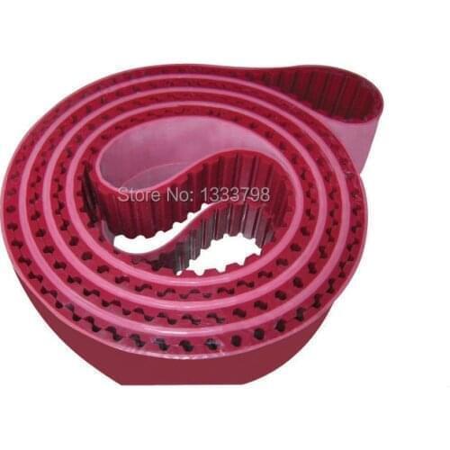 Cheap price 50mm widht AT10(10 mm pitch) 5mm red rubber coated strong closed loop timing belt
