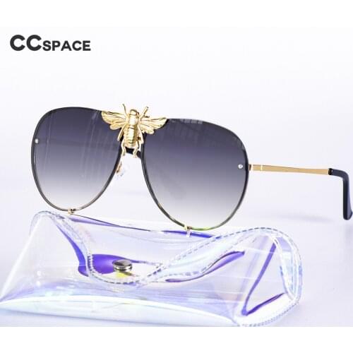 A47850 With colorful color-changing glasses case Luxury Metal Big Bee Pilot Sunglasses Men Women