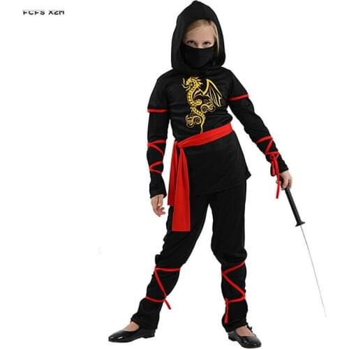 Unisex Boys Girls Ninja Cosplay Kids Children Halloween Warrior Costumes Carnival Purim Masquerade Role Play party dress