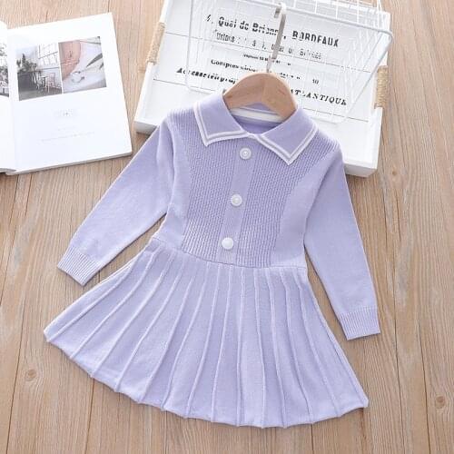 Baby Girl Autumn Winter Clothes Kids Knitted Princess Blouse Dresses 2-6 Years Children Casual Costumes Sweet Girls vestidos