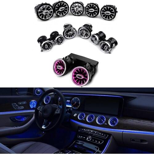 Front and Rear Air Vent Turbine Ambient Light Neon Light LED Car Nozzle Lamp For Benz A/C/E/GLC/GLB/S class X253 W205 W213 W222