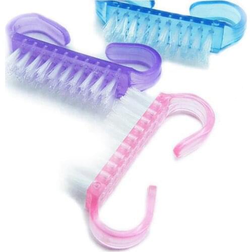 Nail Art Dust Cleaning Brush Scrubbing Manicure Pedicure Small Angle Clear Tools