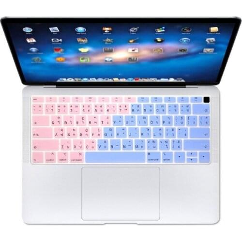 Thai Language Silicone Keyboard Cover Skin Keyboard Protector for MacBook New Air 13 A1932 2018 2019 US Version