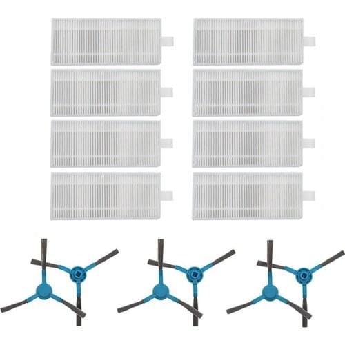 Replacement Roller Brush Side Brush for Cecotec Conga 4090 Vacuum Cleaner Robot Sweeper for Conga 4090 Filter