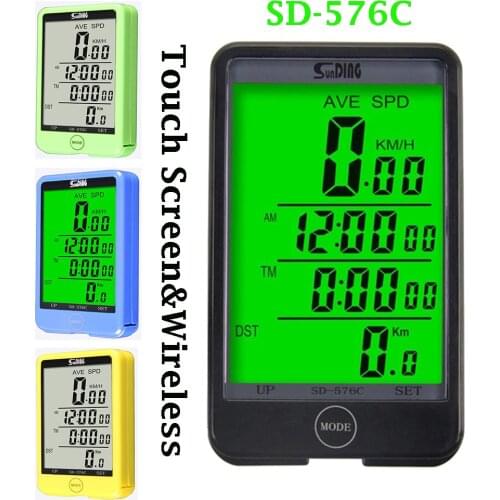 Waterproof Touch Screen English Bike Computer Speedometer Wireless Light Sense Stopwatch Backlight MTB Bicycle Cycling Odometer