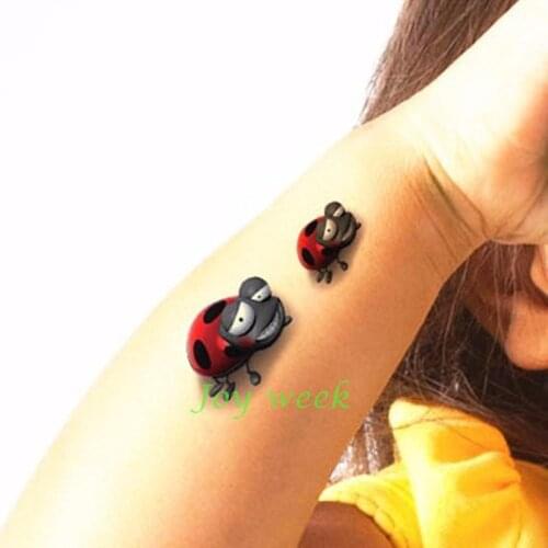 Waterproof Temporary Tattoo Sticker 3D ladybug beetle insect tatto stickers flash tatoo fake tattoos for kids child girl women