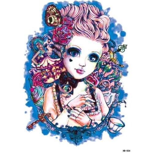 Doll Temporary tattoo Sticker Flash Tatoo Body Art beauty Fashion Fake Tattoo Stickers imagefake chest arm simulation