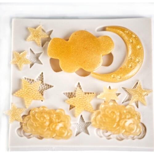 Starry Sky Chocolate Molds Moon Clouds Stars Cake Baking Tray Tools Cake Decorating Tools Silicone Kitchen Utensil Pastry Tools
