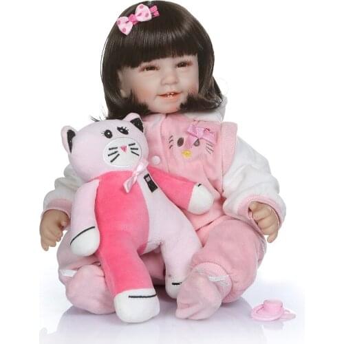 22inch Soft Silicone Reborn Dolls npk 52cm boneca collectible Dolls modeling princess toddler Kids bb reborn kids Xmas gifts