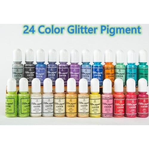 DIY Craft 24pcs glitter pigment Shiny Dreamy Glitters Resin Dye Epoxy UV Resin Color Dye Colorant Liquid Pigment