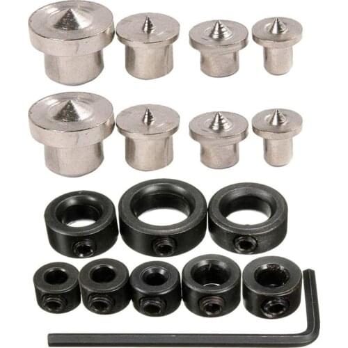 8Pcs Drill Stop Bit Collar Set Drill Depth Stop Collars 8PCS Dowel and Tenon Pins Center Point Woodworking Dowel Pins