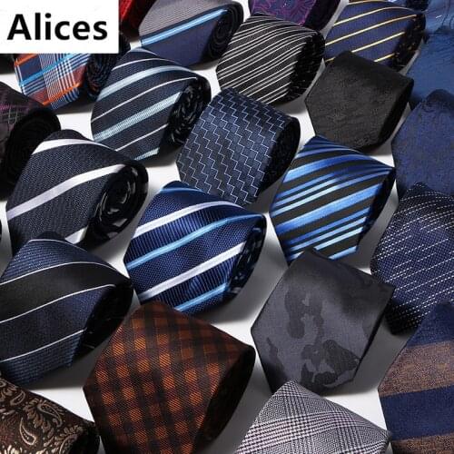 8cm Width Classic Black Brown Plaid Floral Wedding Neck Ties for Men Casual Suits Tie Gravatas Stripe Blue Neckties for Business