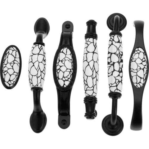 96/128MM Modern Furniture Handles Elegant Style Cabinet Handles And Knobs Door Kitchen Handles Ceramic Drawer Pulls