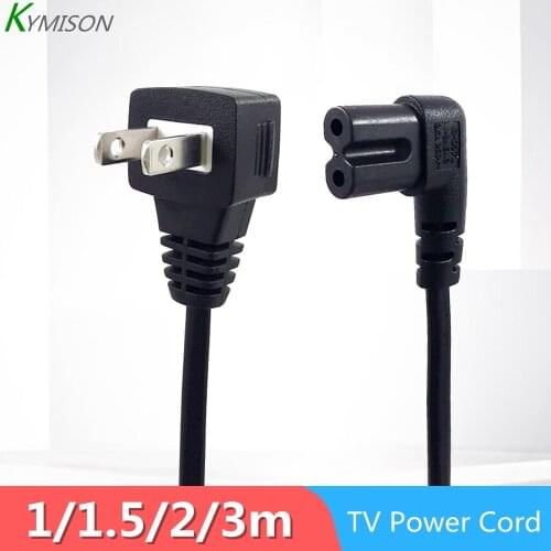 USA 2 Prong Angle Down Power Cord NEMA 1-15P to IEC320 C7 Figure 8 Connector AC Power Supply Cable Wire for Smart Monitor