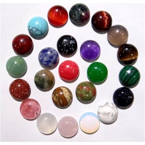 Natural Stone Turquoises tiger eye lapis Quartz Crystal Top Quality Round Cabochon 12mm Beads for diy Jewelry making 50pc A1