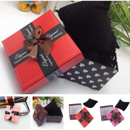 Bowknot Watch Bracelet Bangle Jewelry Earrings Ring Storage Box Holder Jewery Display Present Display Storage Gift Box Case