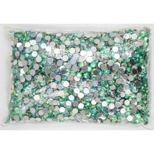 Peridot AB Color 1.5~10mm Flat Back Round Acrylic Rhinestones Beads / Stones ,3D Acrylic Nail Art / Garment Decoration