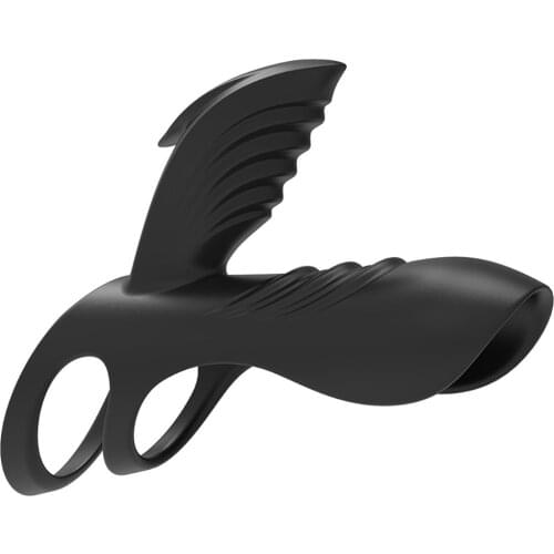 Long Lasting Erection Penis Vibrator With Double Ring Silicone Strap On Cock Ring Vagina Massage Clitoris Stimulate Sex Toys
