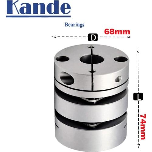 Aluminum alloy D68L74 double diaphragm coupling elastic connector D68mm L74mm ball screw step servo motor encoder computer