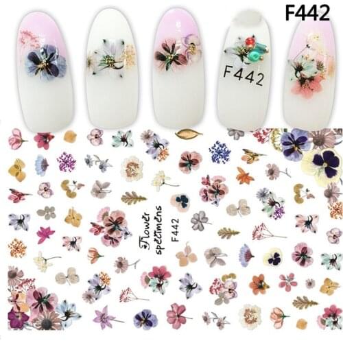 Elegant Florals Nails Art Manicure Back Glue Decal Decorations Design Nail Sticker For Nails Tips Beauty