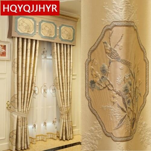 European high quality embossed jacquard blackout Window curtains for living room classic elegant luxury curtains for bedroom