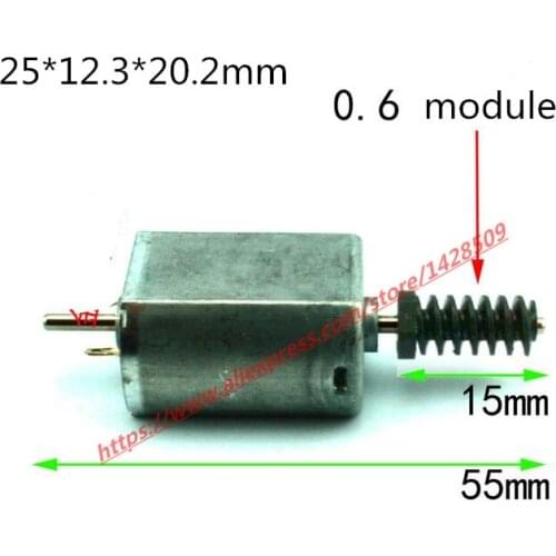 FK130SH Micro DC motor with worm and double-shaft 0.6 module mini gear motor for model making