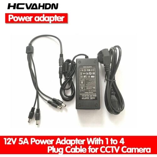 HCVAHDN 12V 5A 1 To 4 Port CCTV Camera AC Adapter Power Supply Box For The CCTV Camera