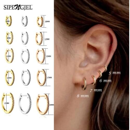 SIPENGJEL Fashion France Elegant Circle Round Hoop Earrings Minimalist Small Hoop Earrings For Women Jewelry Gift 2021