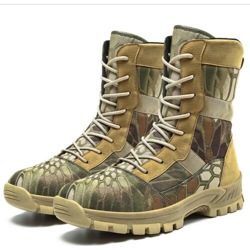 2021Autumn Winter Men Boots Desert Tactical Shoes Military Boots Outdoor Combat Boots Motorcycle Men Combat Mid-Calf Army Boots