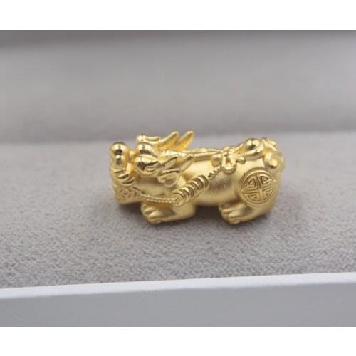 New Arrival Pure 24k Yellow Gold 3D Women Lucky Small Pi Xiu Pendant 1.5-2g