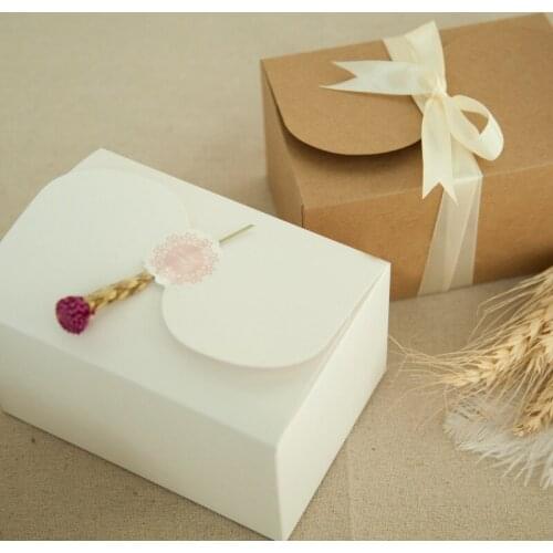 New 15*10.5*8.5cm 2color 10pcs natural Kraft food Paper Box Diy Storage Boxes
