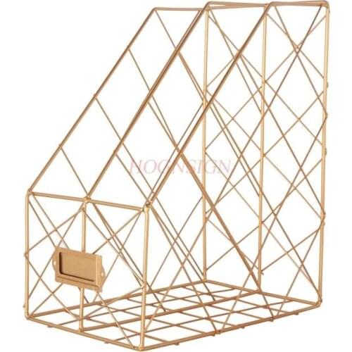 Office supplies desktop storage metal book stand two-folder folder data frame file box storage box bookshelf