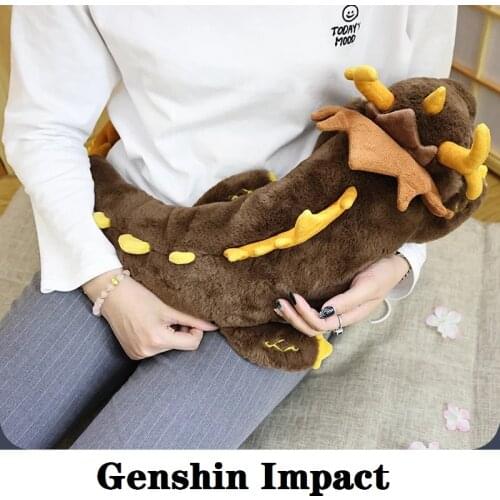 Rock King Zhong Li Cosplay Game Genshin Impact Plush Doll Anime Project Soft Pillow Stuffed Animal Kids Gift Halloween Dragon