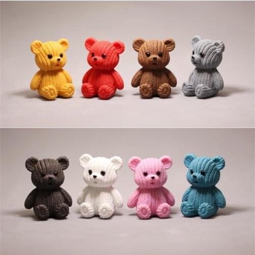 Popular Party Home Decoration Accessories Cute Plastic Teddy Bear Miniature Fairy Easter Animal Garden Figurines Home Decor