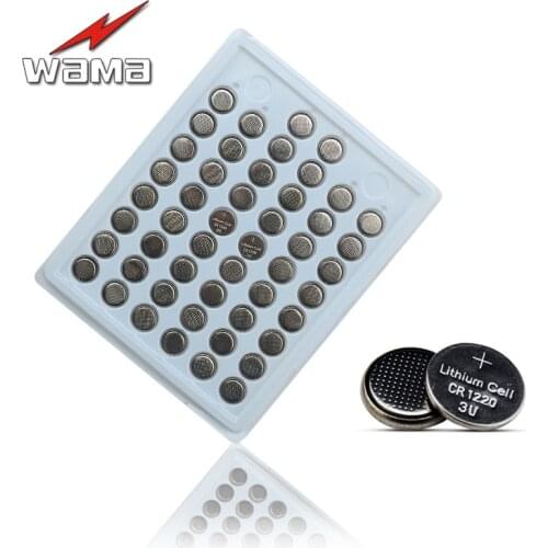 50x Wama CR1220 3V Button Cell Battery ECR1220 LM1220 Hand Fidget Spinner Car Remote Control Coin Batteries Can Welding Foot