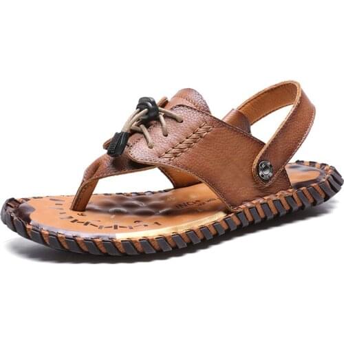 Sandles mesh da flip transpirables leather men slapi uomo roman sandalen for work safety sandale beach sandali ete homme hombre