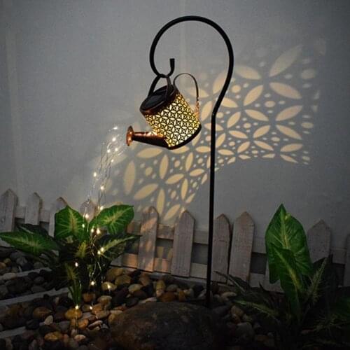 Solar Light Detachable Waterfall Design Wrought iron Solar Garden Stake Eye-catching Anti-deform Great Lights with Lamp String