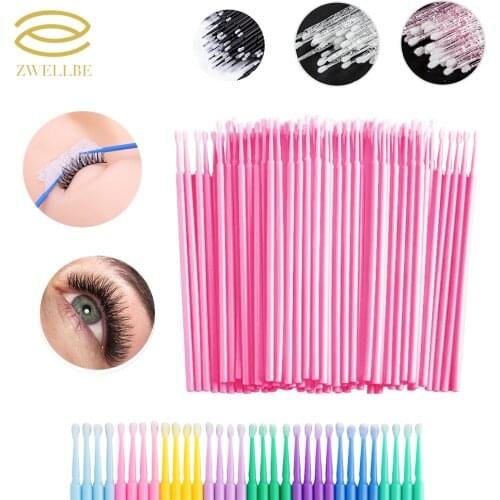 100Pcs/bag Disposable MicroBrush Eyelashes Extension Individual Lash Removing Swab Micro Brush For Eyelash Extension Tools