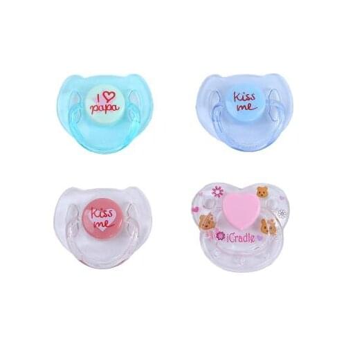 New Cute 4 colors Magnetic Pacifiers for Reborn Baby Dolls Newborn Babies Dolls Supplies Dummy Pacifier +Magnet Nipples