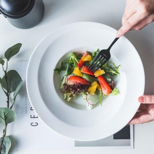 Pasta Plate Salad Plate Ceramic Deep Plate Restaurant Placing Creative Western Tableware Nordic ins